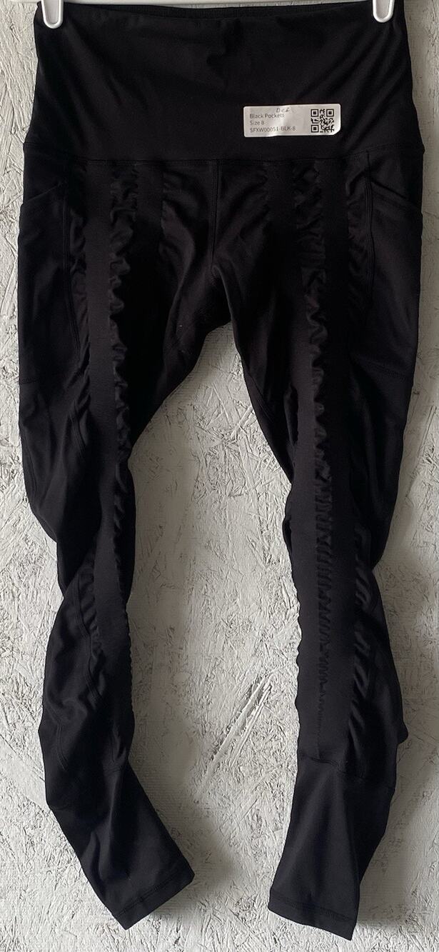 Sweetflexx Resistance Leggings W/ Pockets Womens 8 Black Workout ActiveWear NWOT